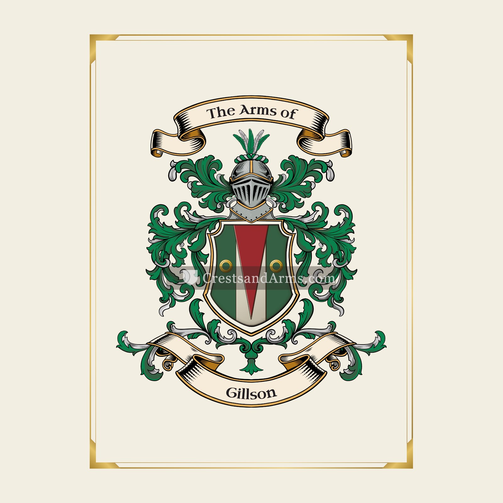 With gold border