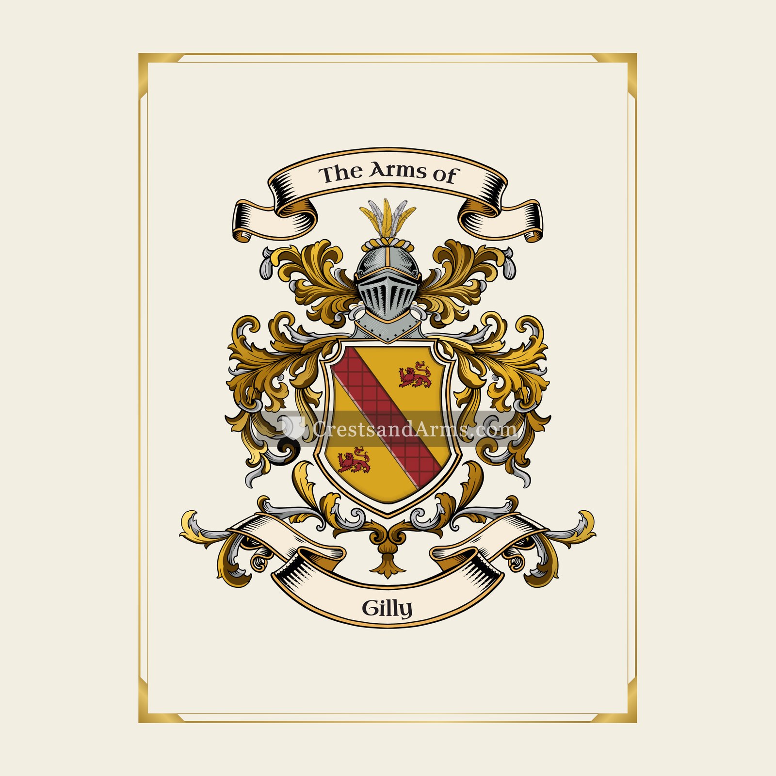 With gold border
