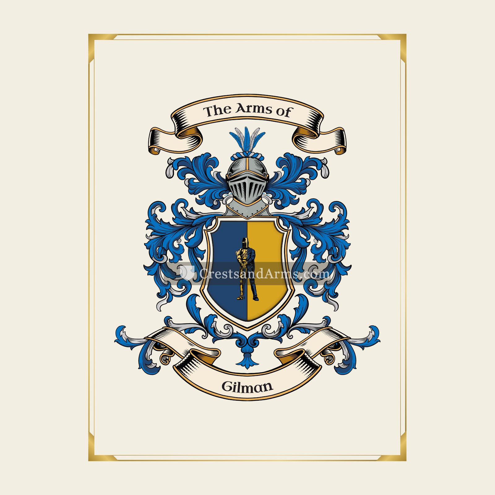 With gold border