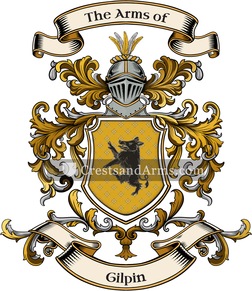 The Gilpin coat of arms, drawn from the recorded blazon