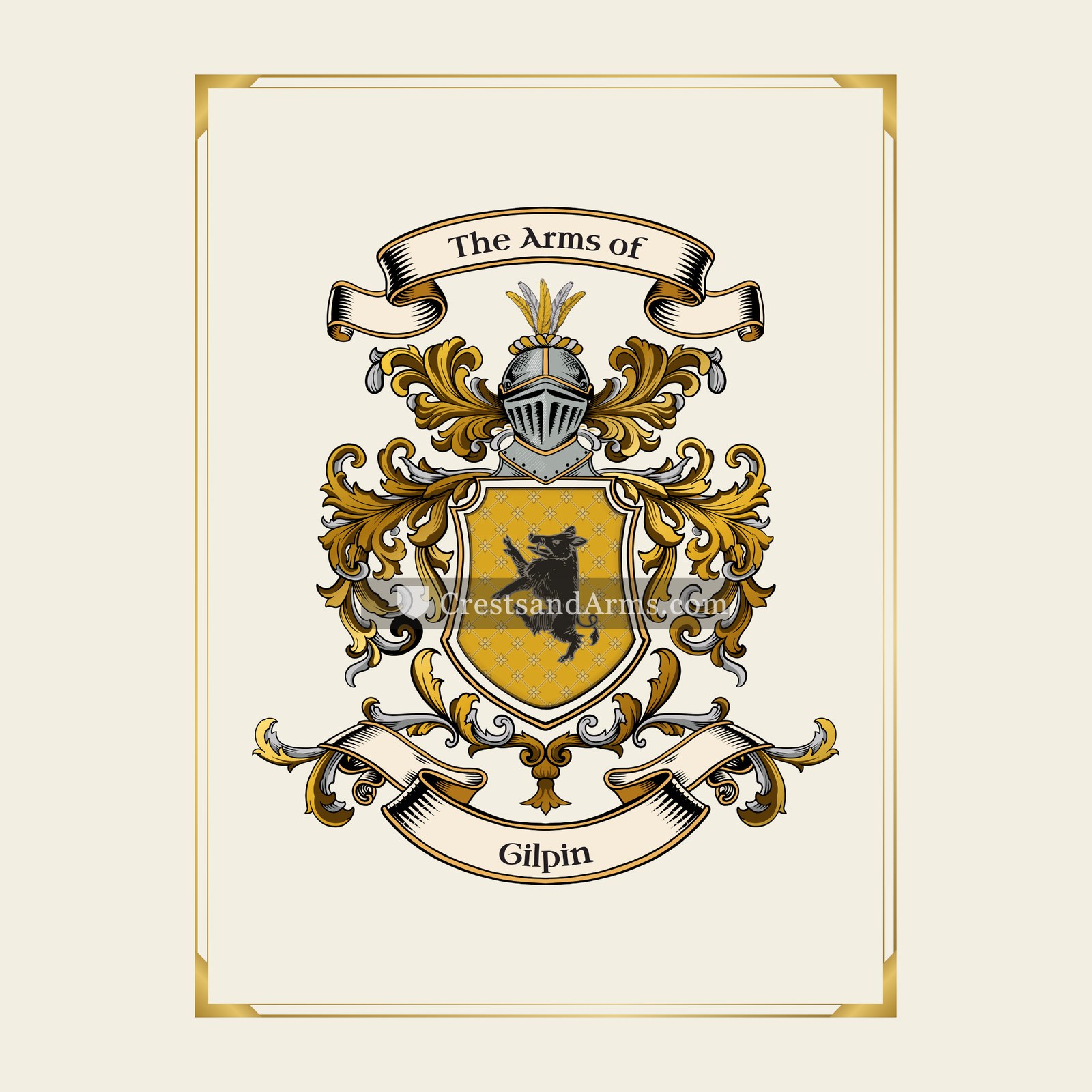 With gold border