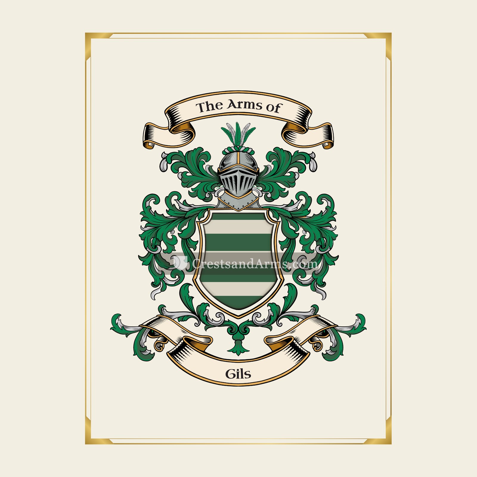 With gold border