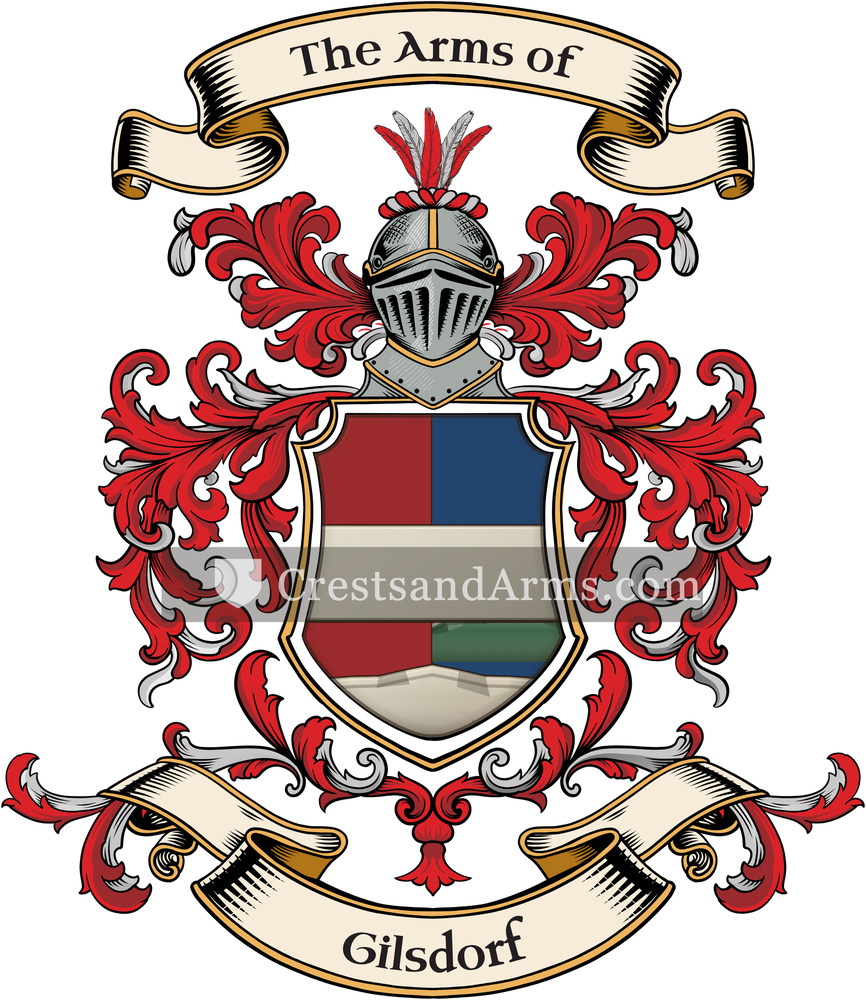 The Gilsdorf coat of arms, drawn from the recorded blazon