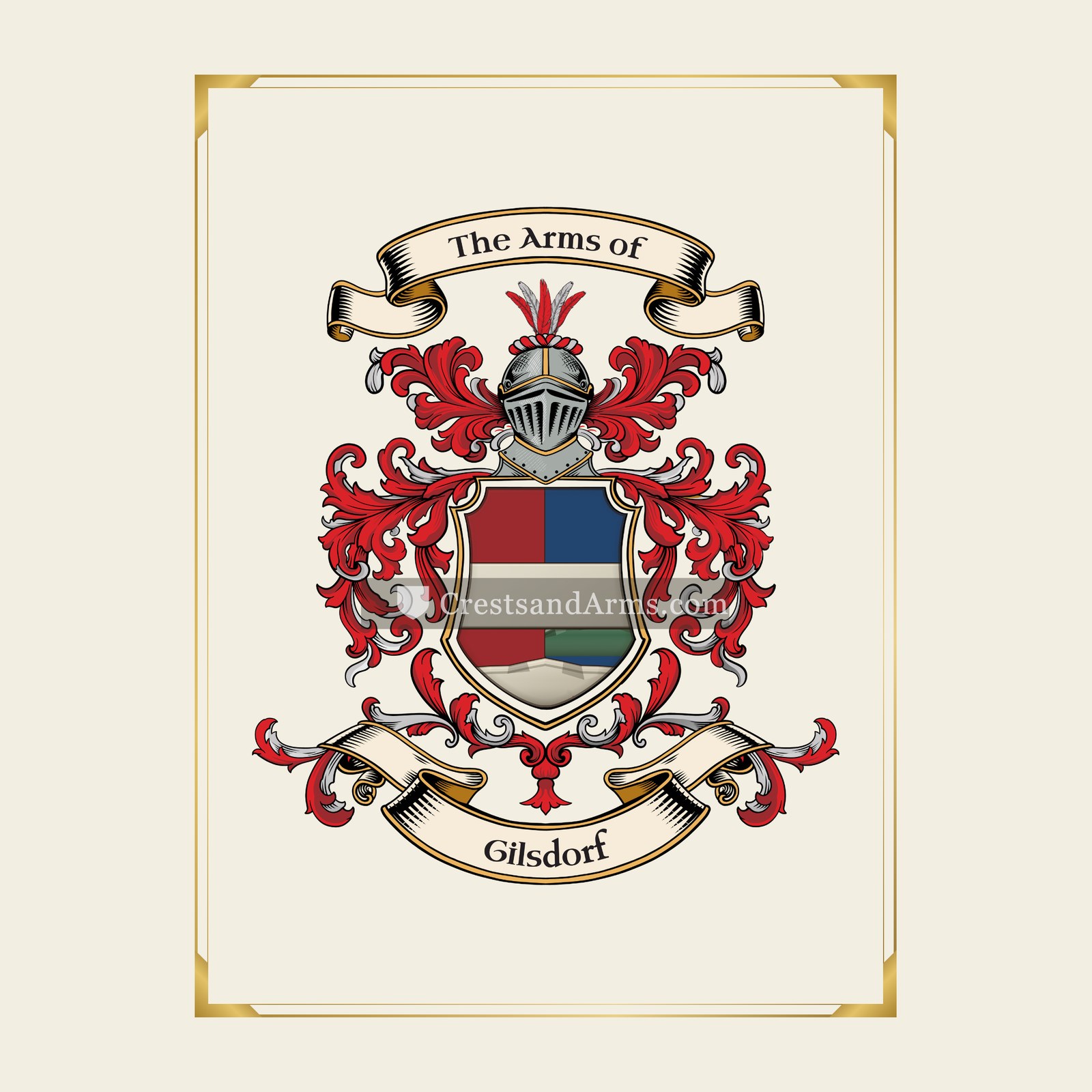 With gold border