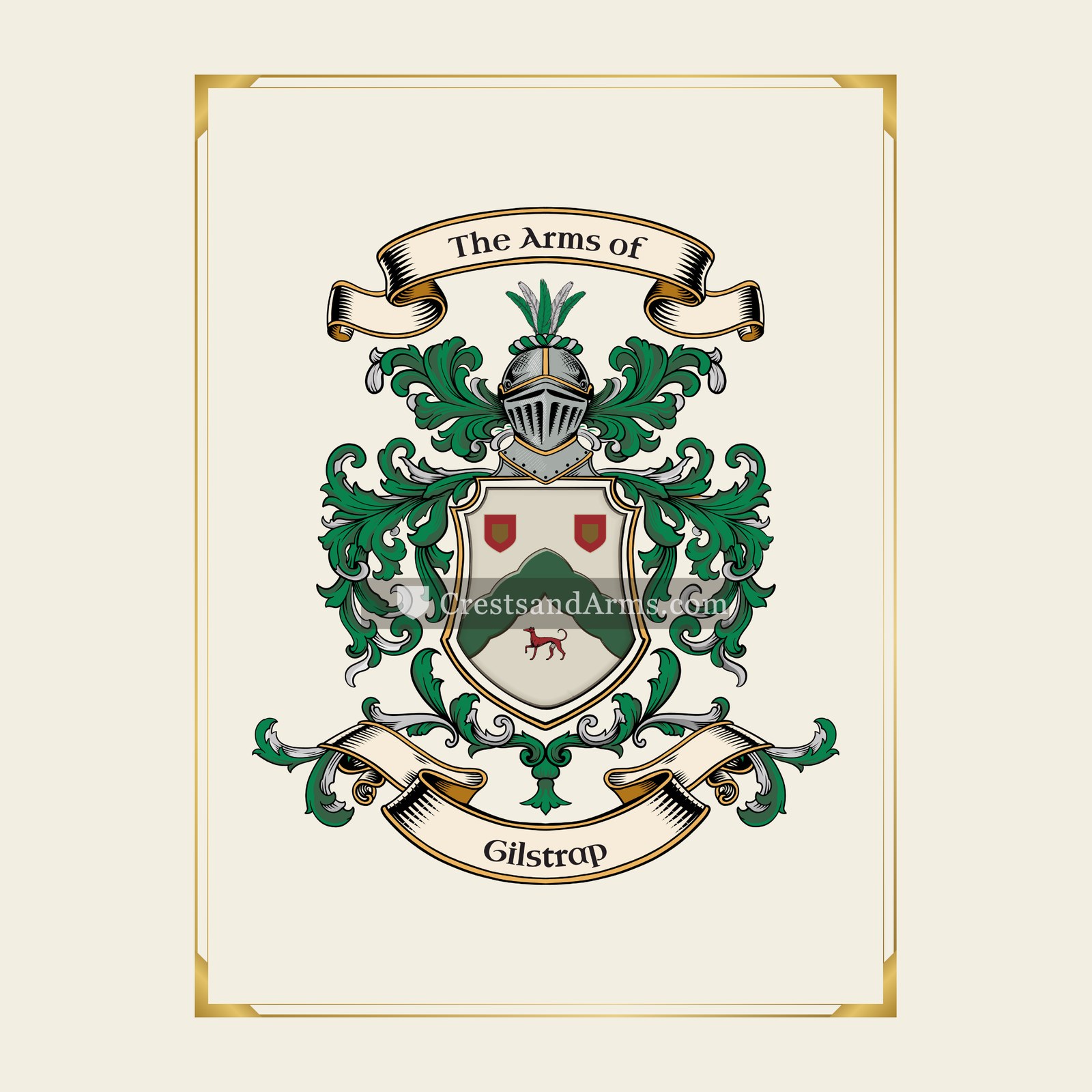 With gold border