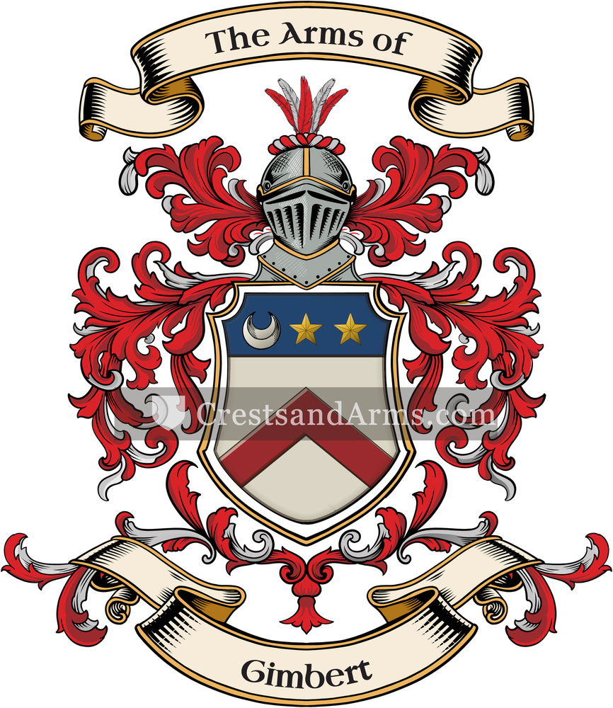 The Gimbert coat of arms, drawn from the recorded blazon