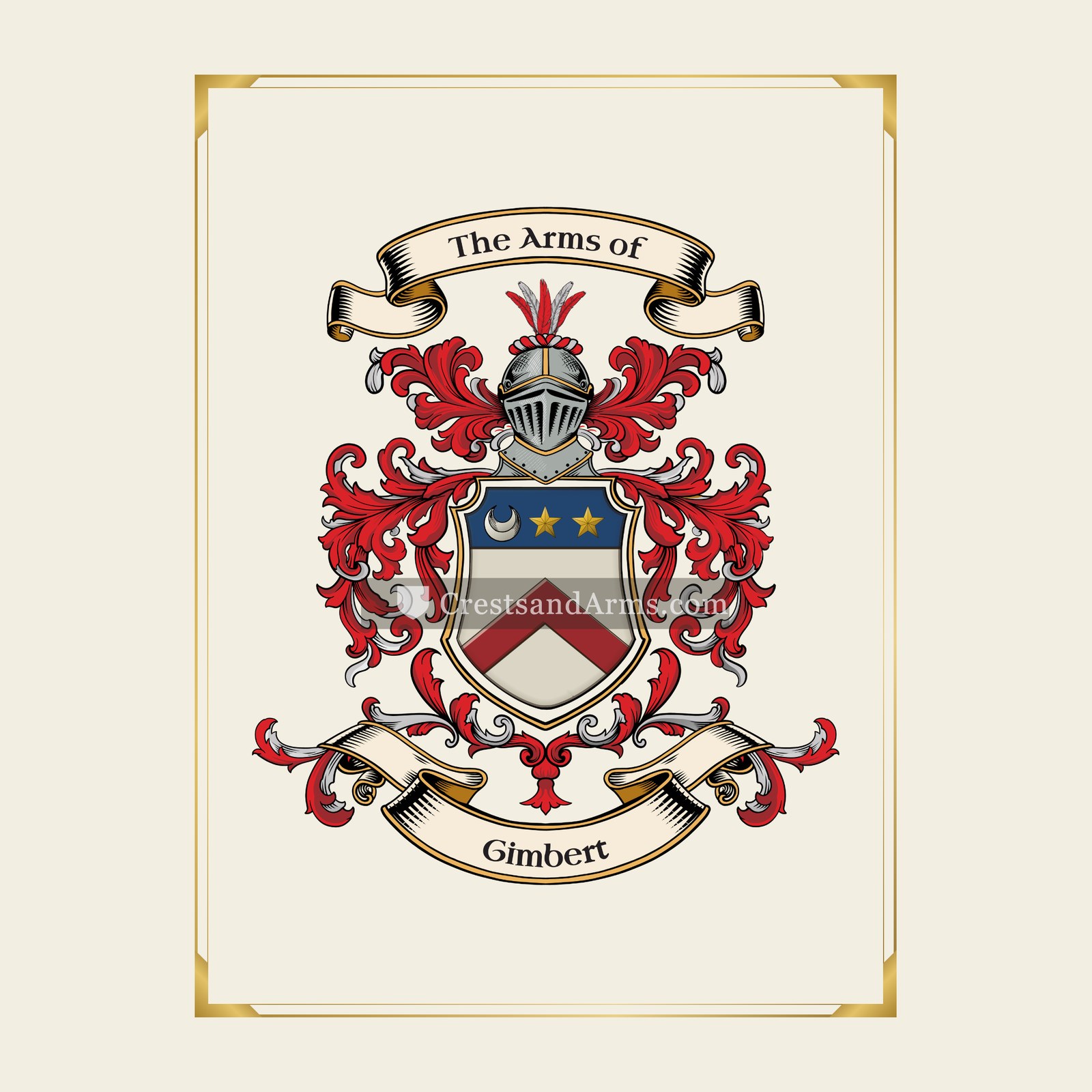 With gold border