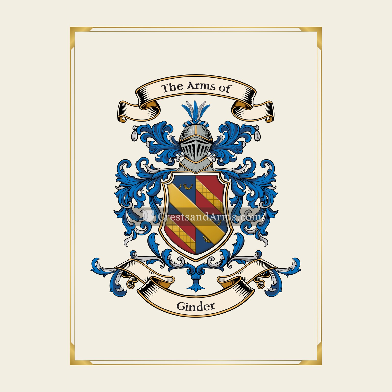 With gold border