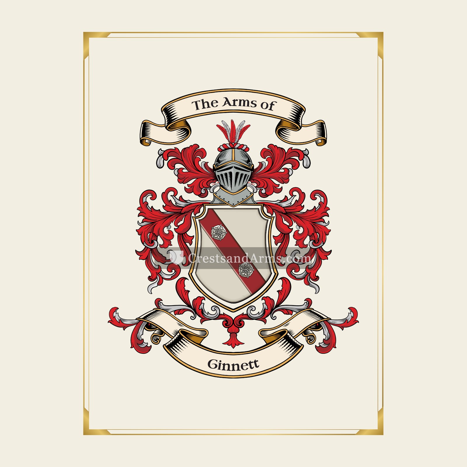 With gold border