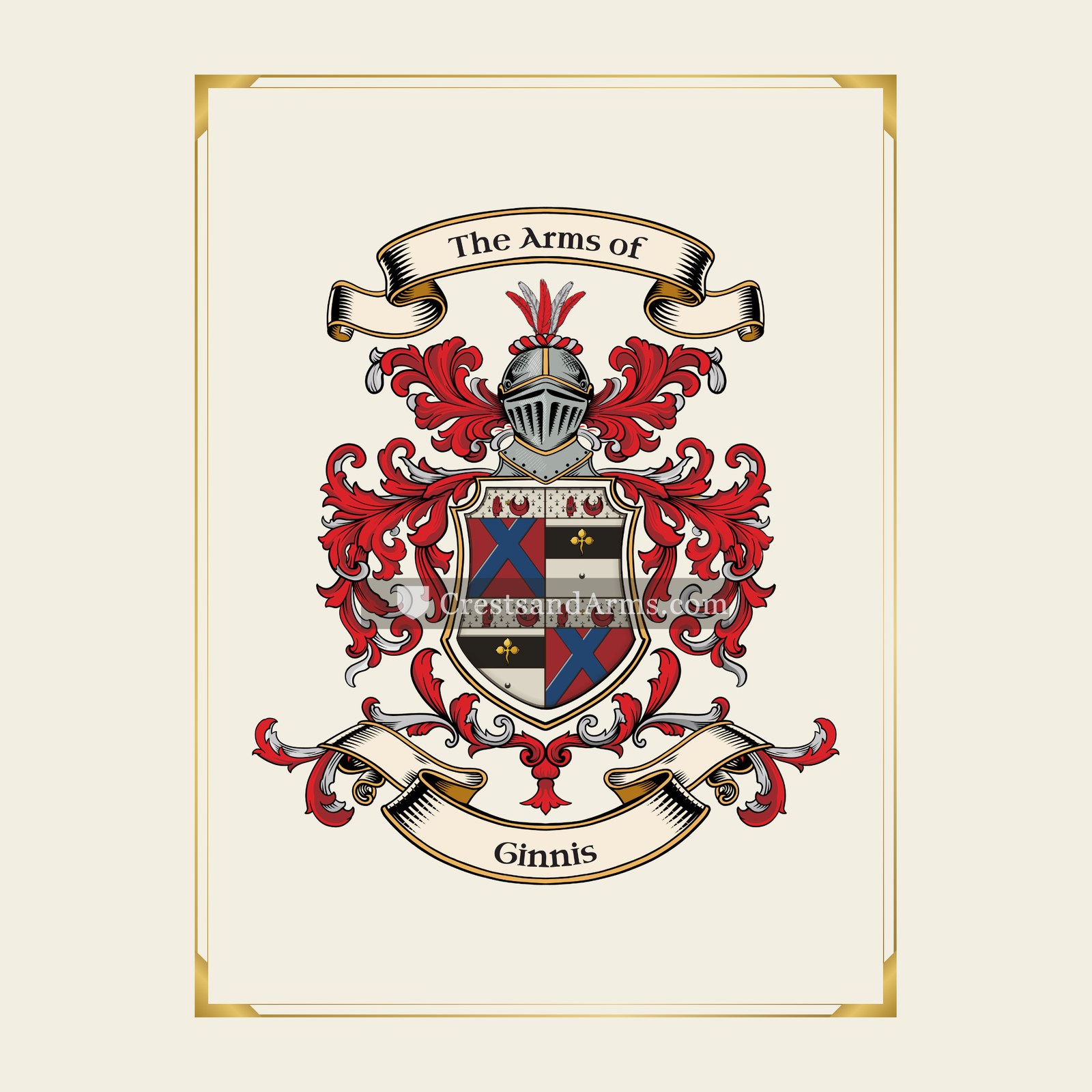 With gold border