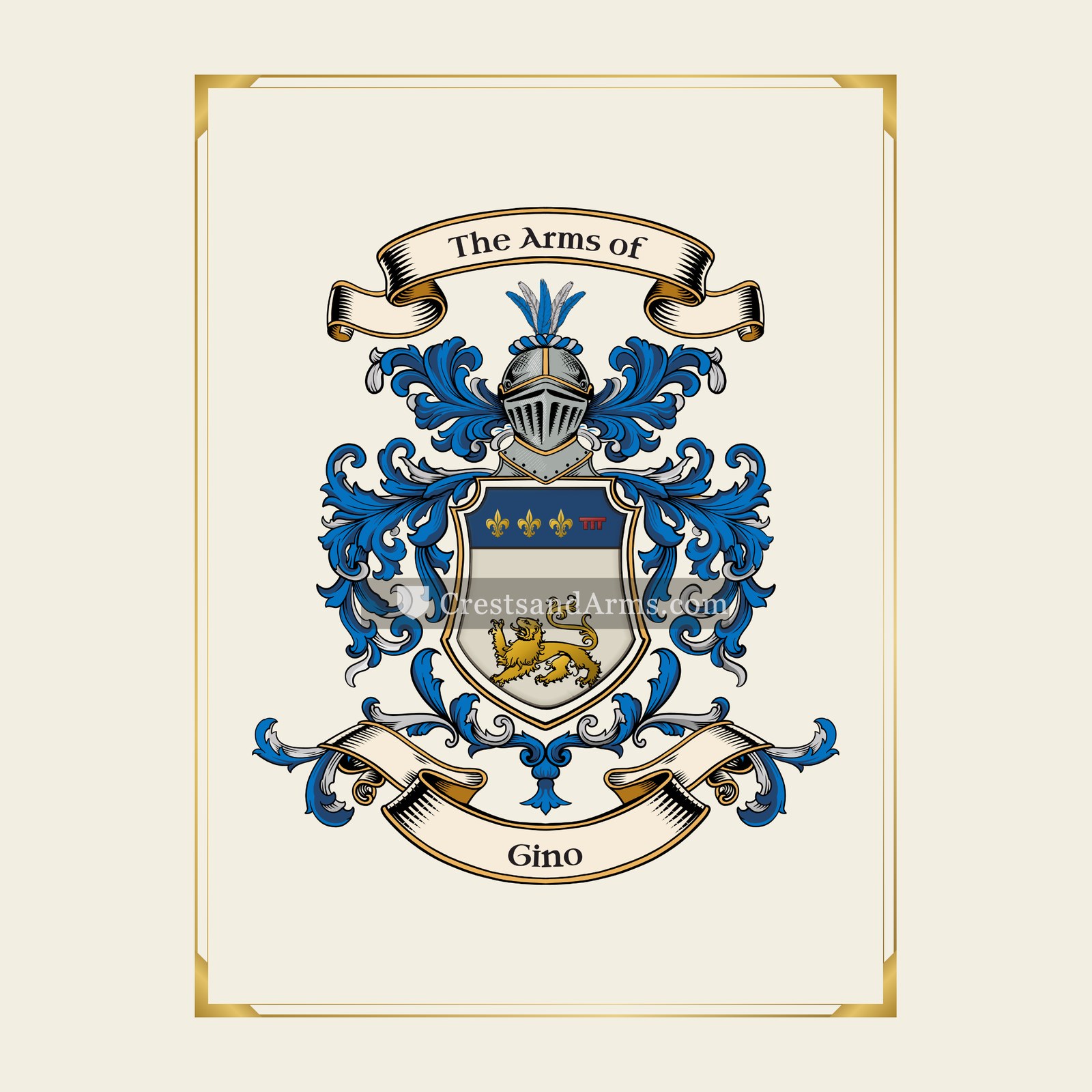 With gold border