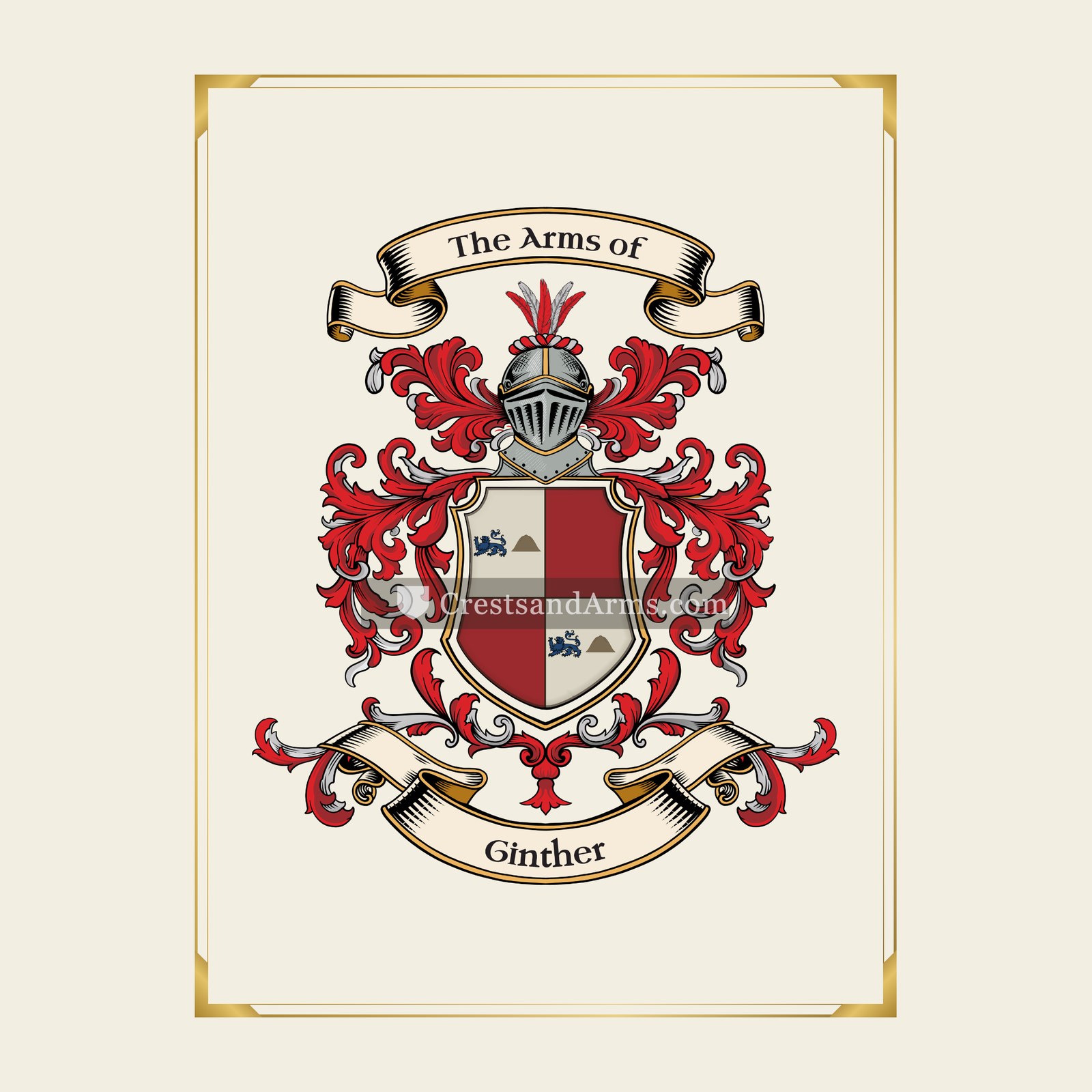 With gold border