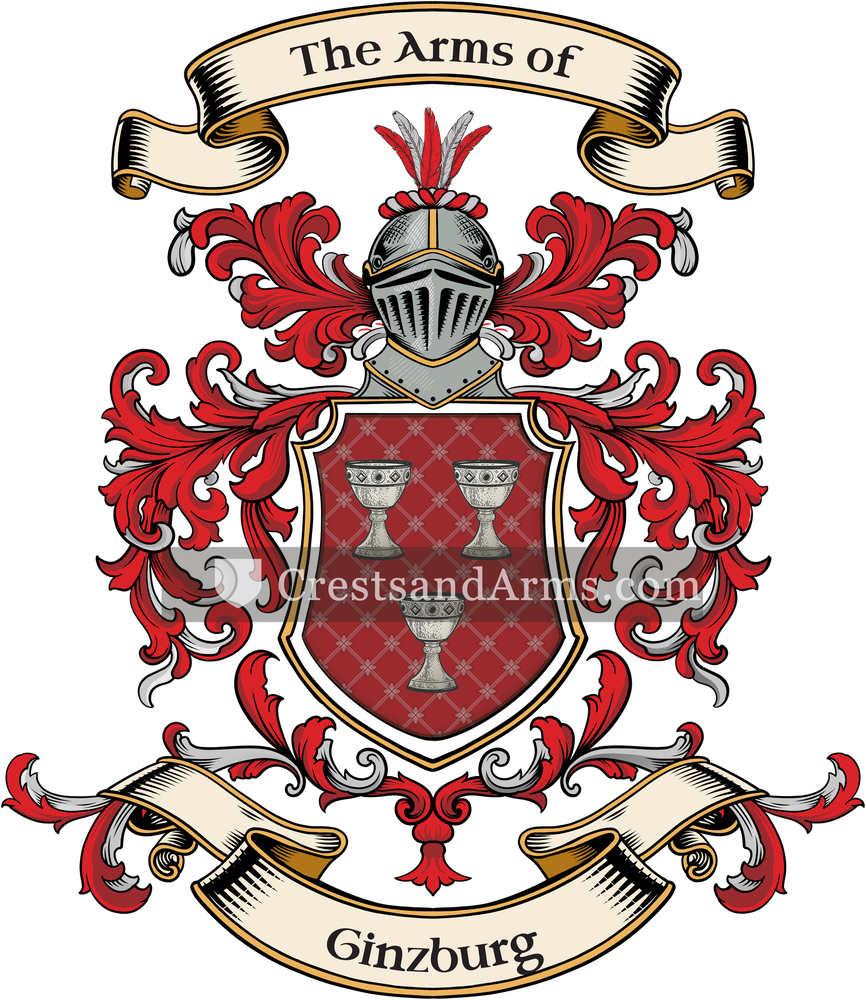 The Ginzburg coat of arms, drawn from the recorded blazon