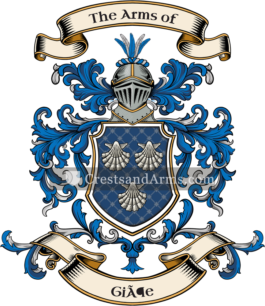 The Giöe coat of arms, drawn from the recorded blazon