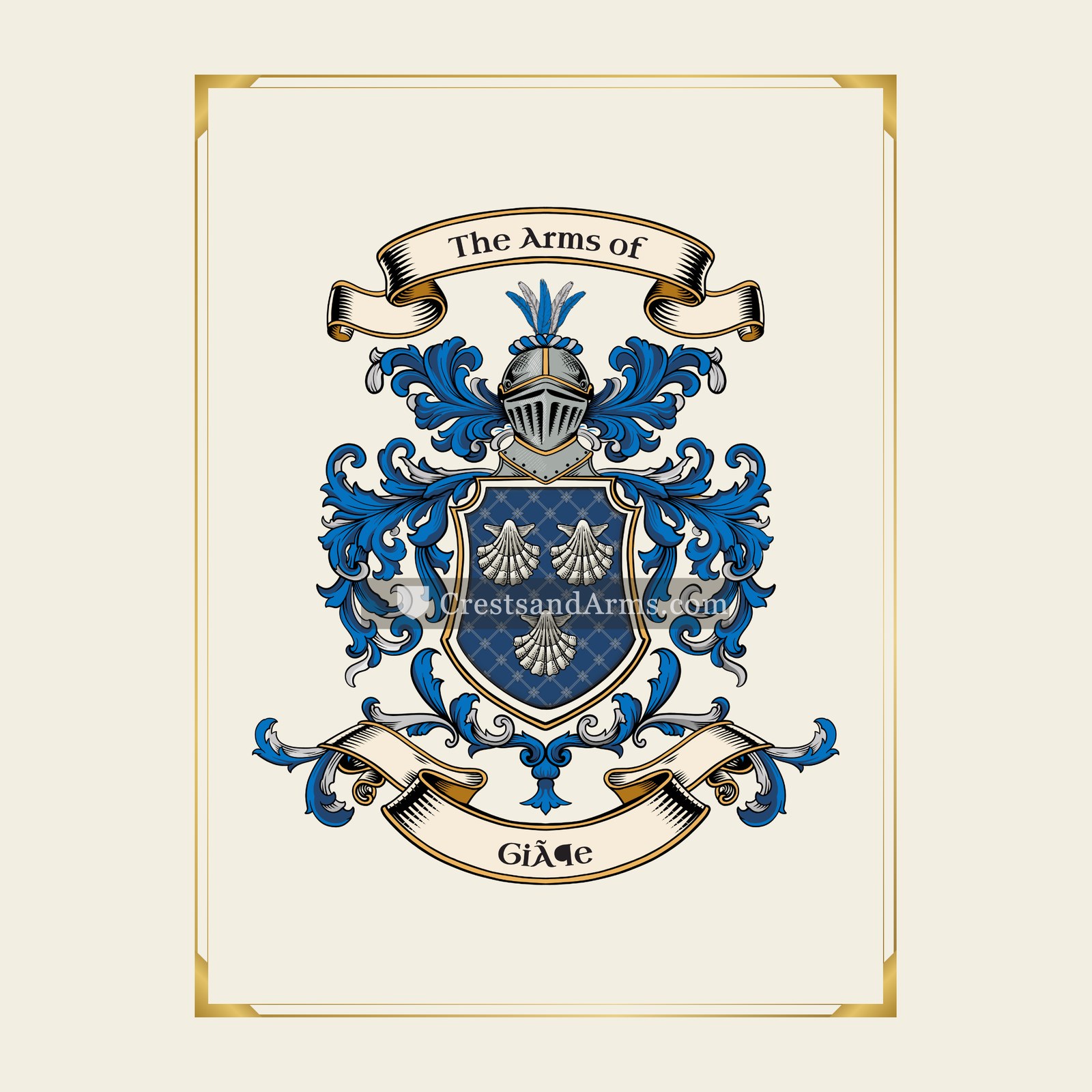 With gold border