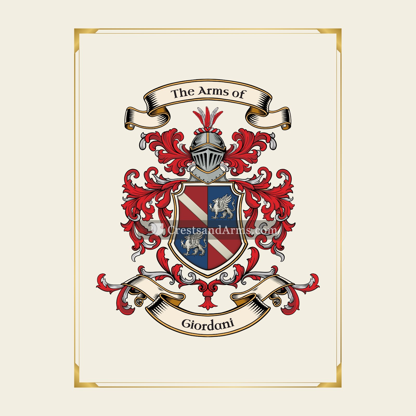 With gold border