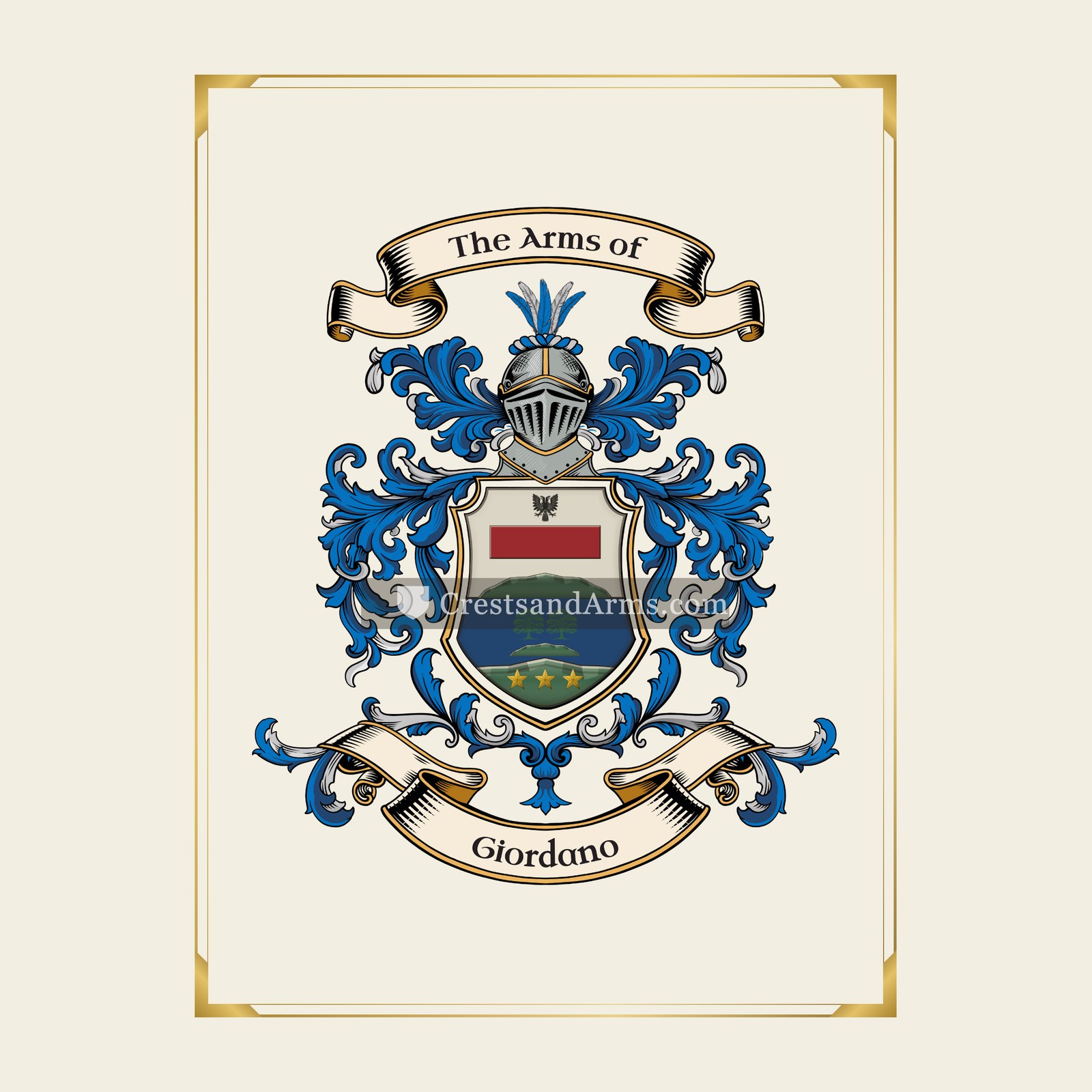 With gold border