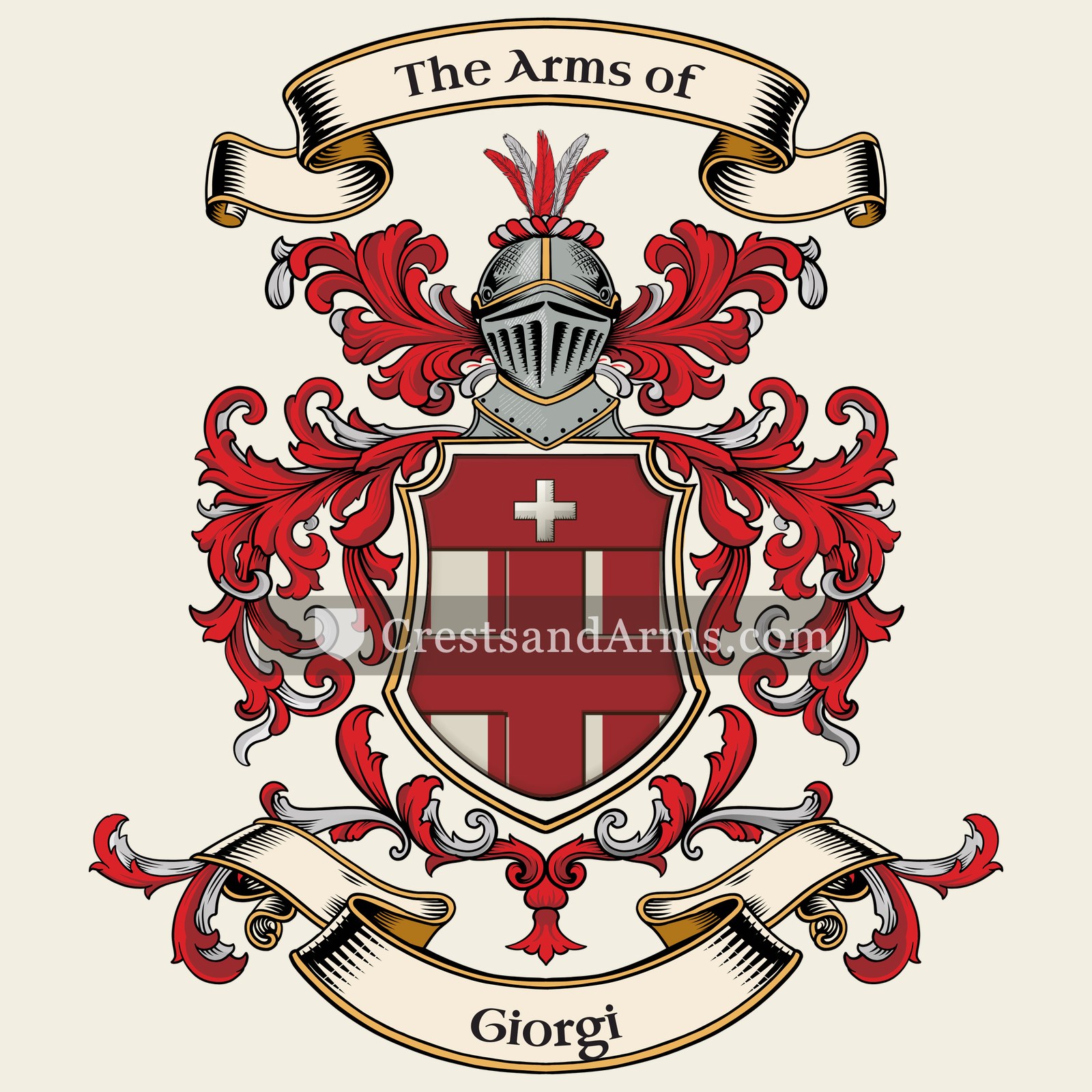 The Giorgi coat of arms, drawn from the recorded blazon