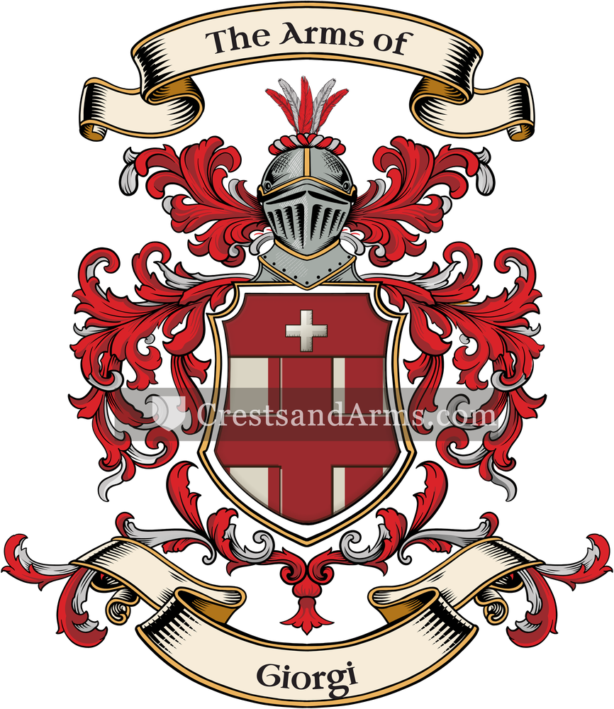 The Giorgi coat of arms, drawn from the recorded blazon