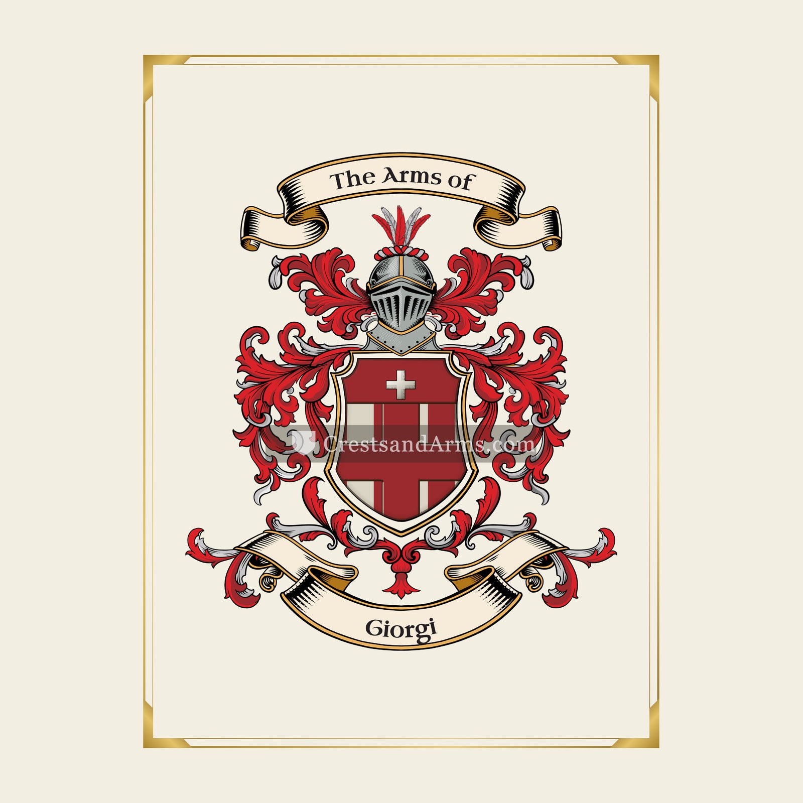 With gold border