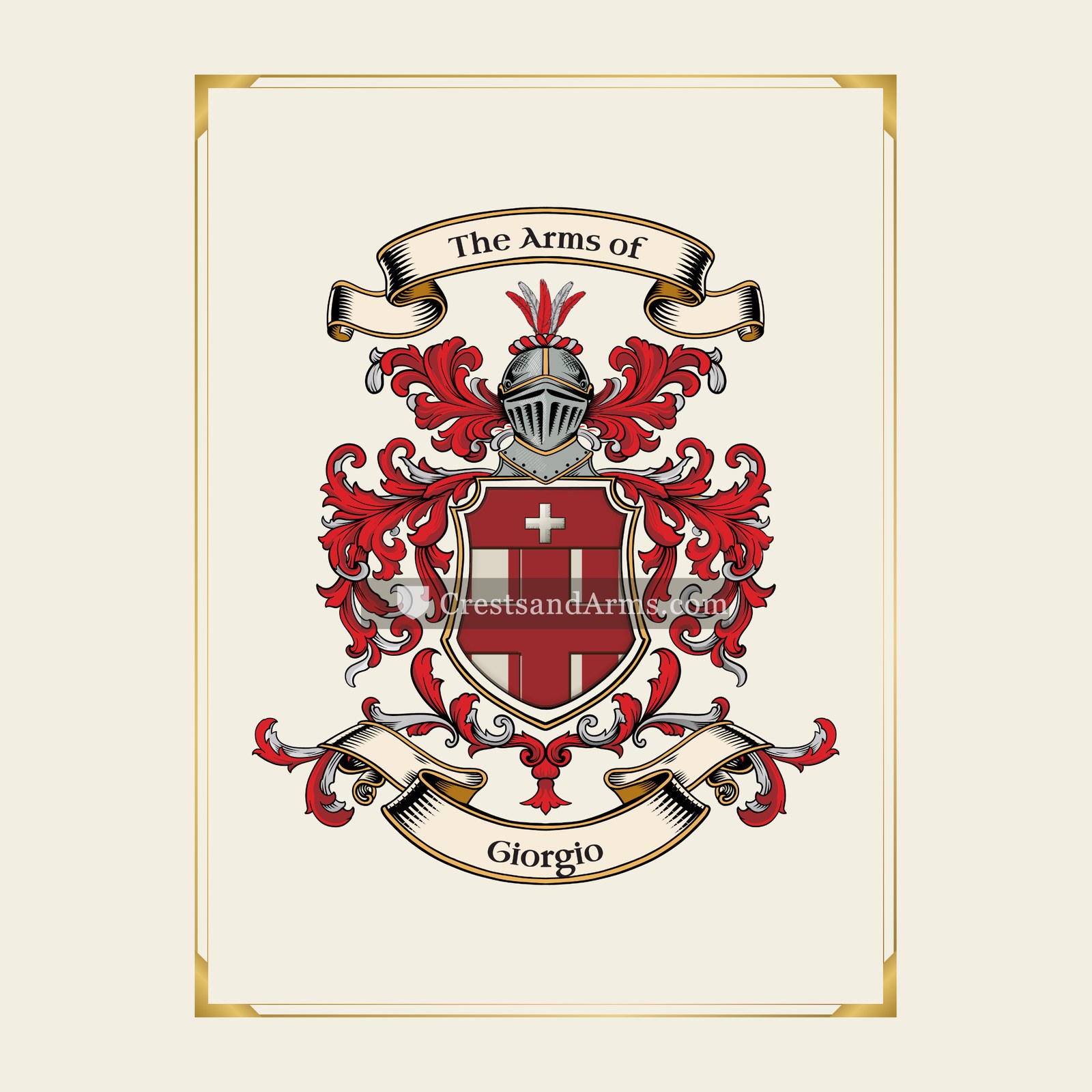 With gold border