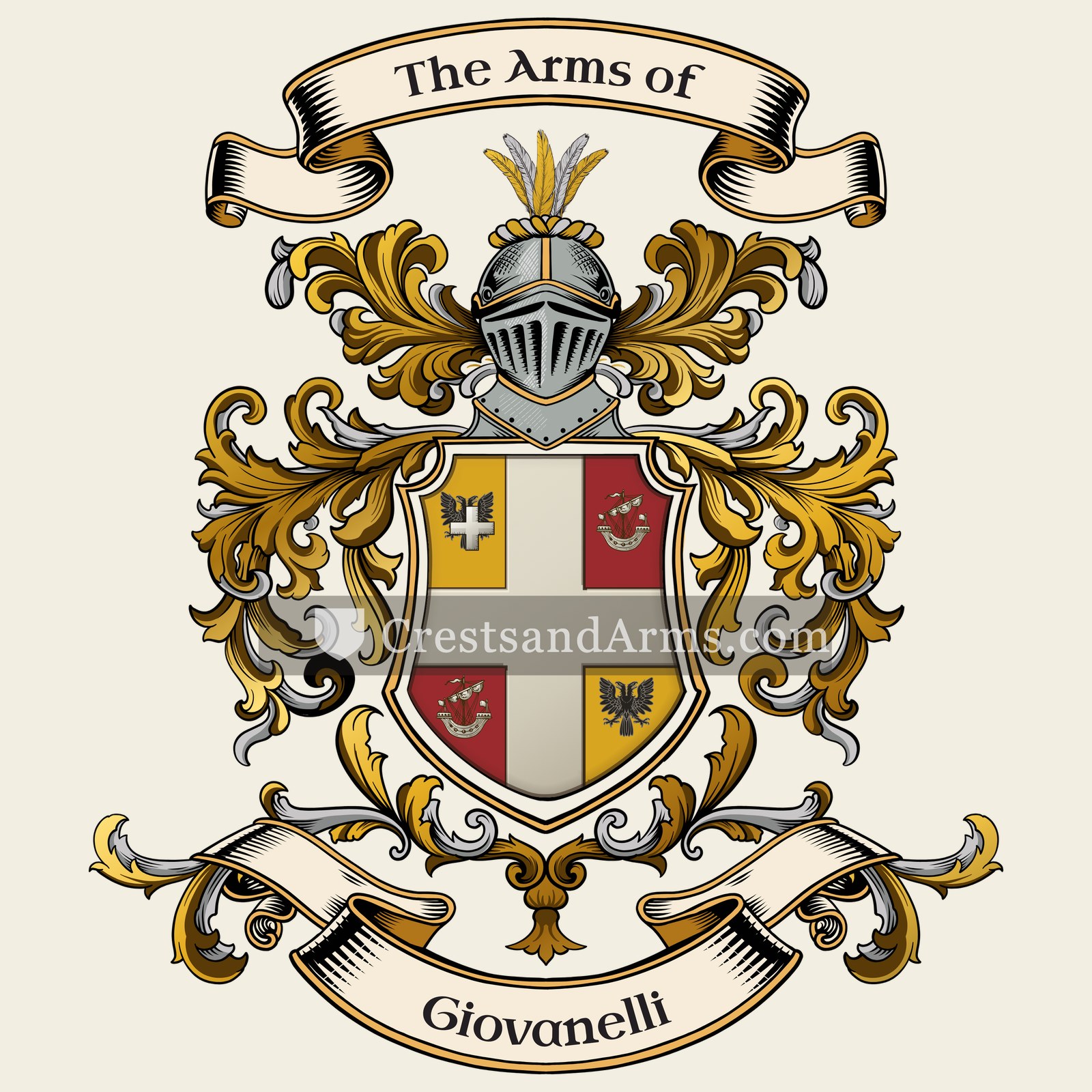 The Giovanelli coat of arms, drawn from the recorded blazon