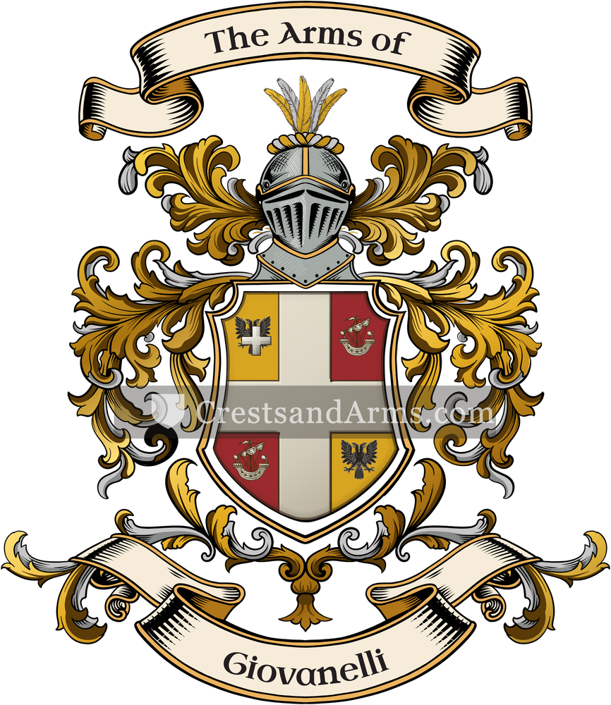 The Giovanelli coat of arms, drawn from the recorded blazon