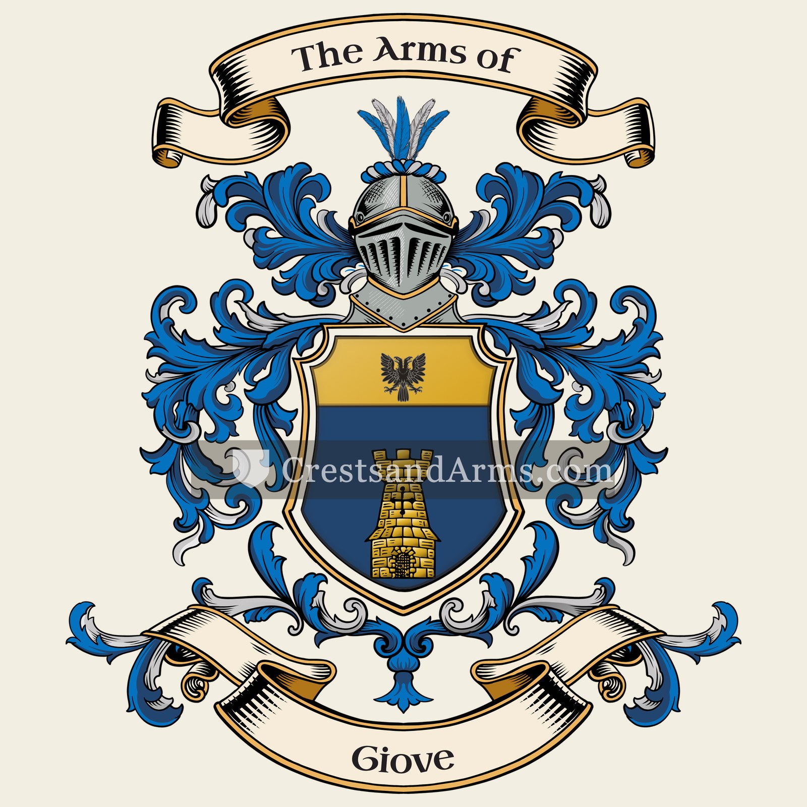 The Giove coat of arms, drawn from the recorded blazon