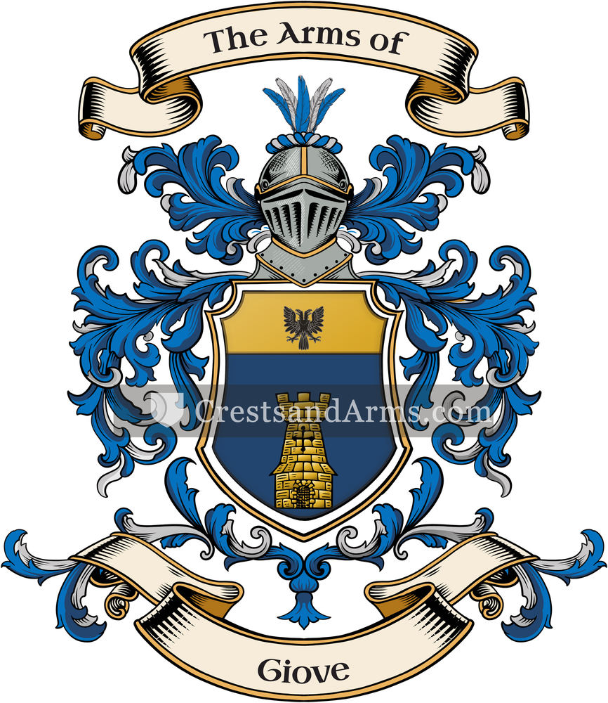 The Giove coat of arms, drawn from the recorded blazon