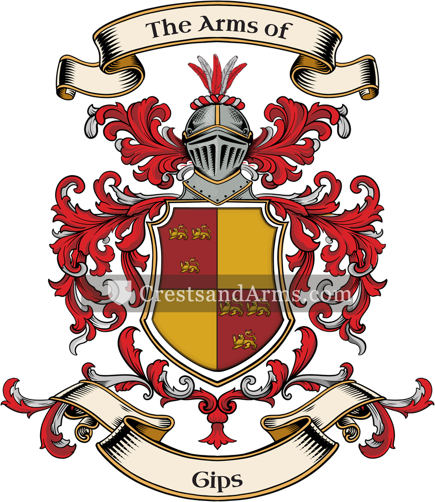 The Gips coat of arms, drawn from the recorded blazon