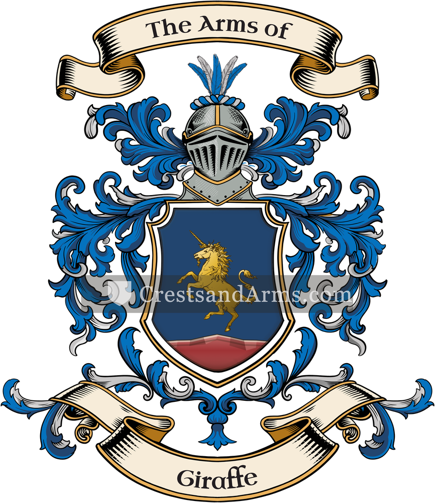 The Giraffe coat of arms, drawn from the recorded blazon