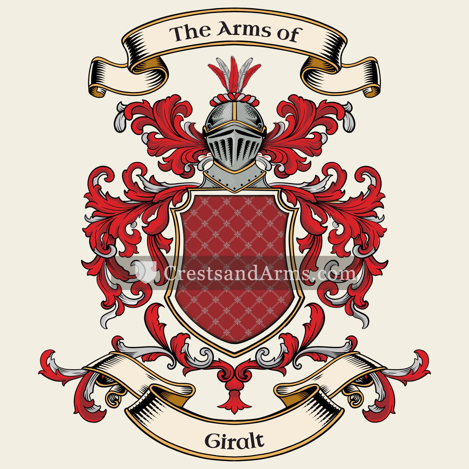 The Giralt coat of arms, drawn from the recorded blazon