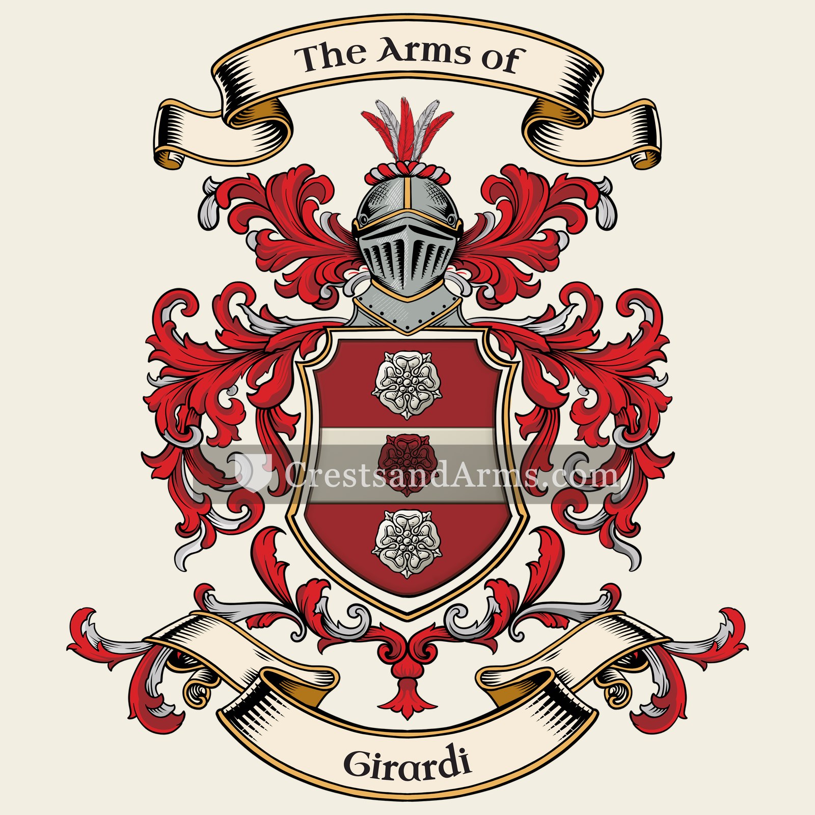 The Girardi coat of arms, drawn from the recorded blazon