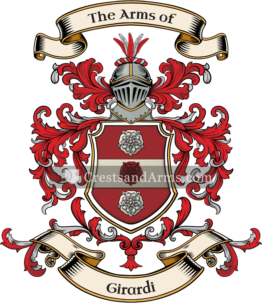 The Girardi coat of arms, drawn from the recorded blazon