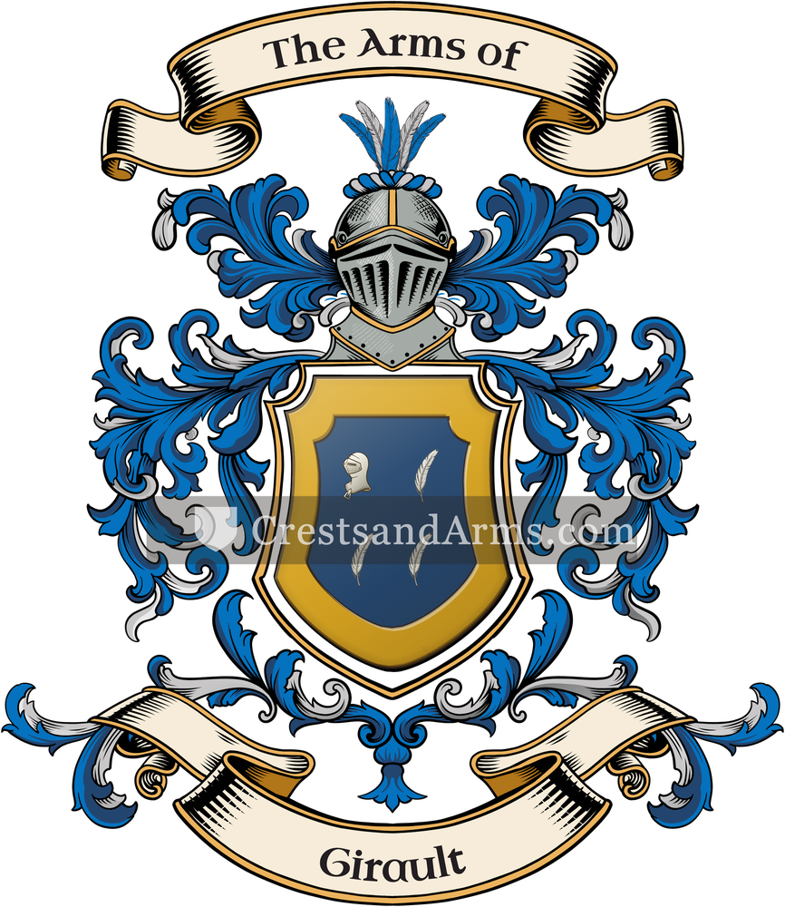The Girault coat of arms, drawn from the recorded blazon