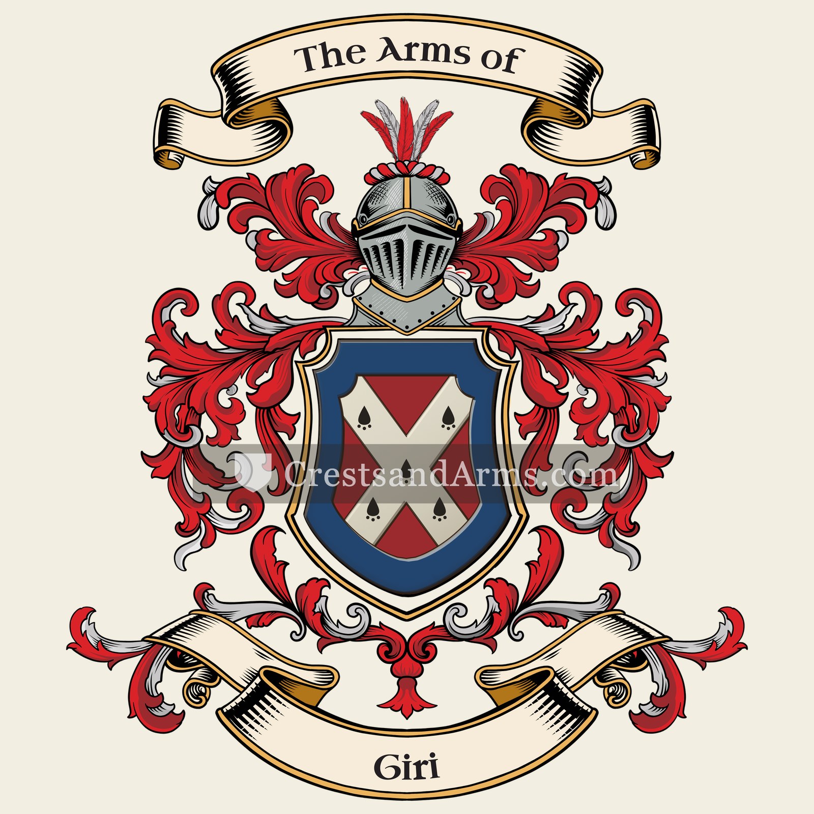 The Giri coat of arms, drawn from the recorded blazon
