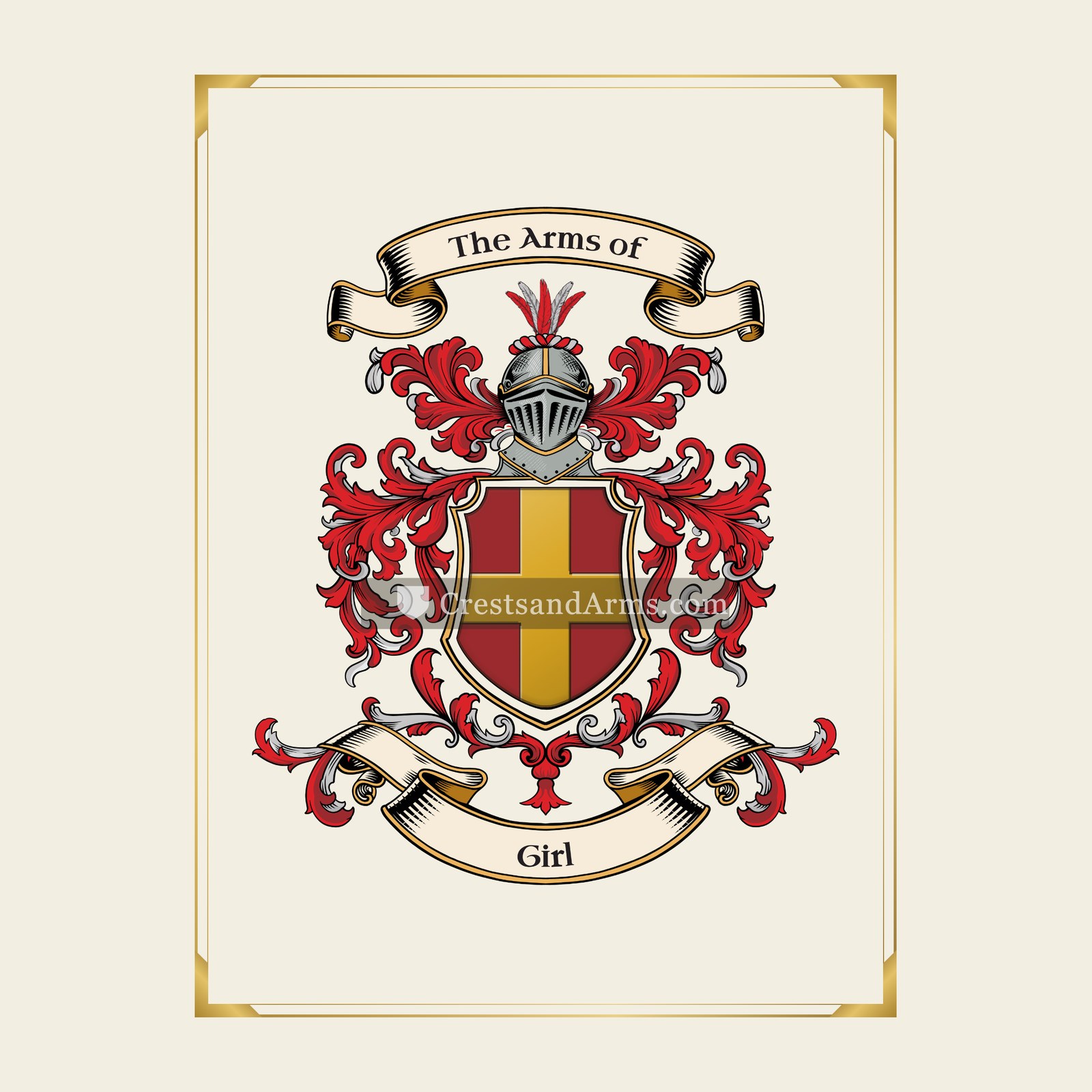 With gold border