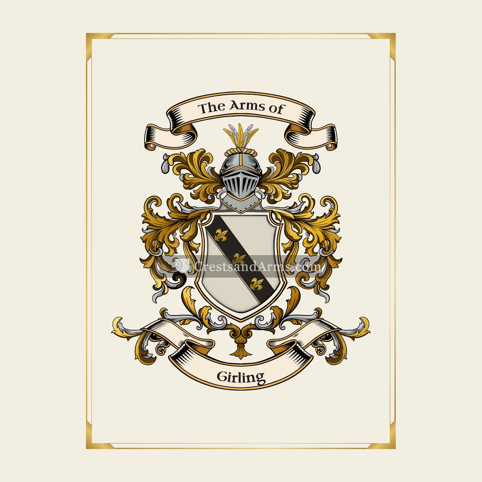 With gold border