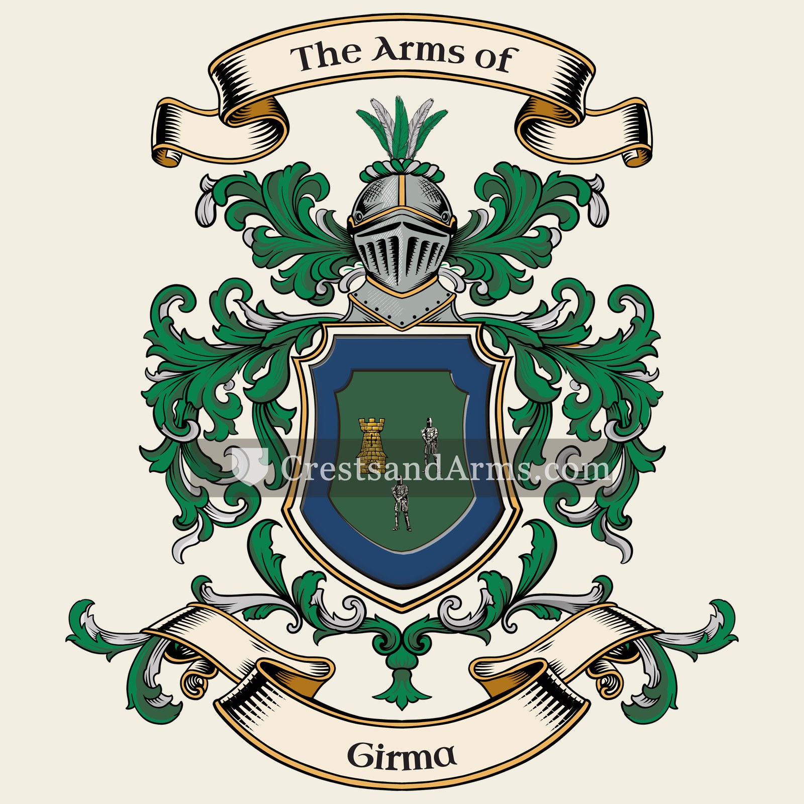 The Girma coat of arms, drawn from the recorded blazon