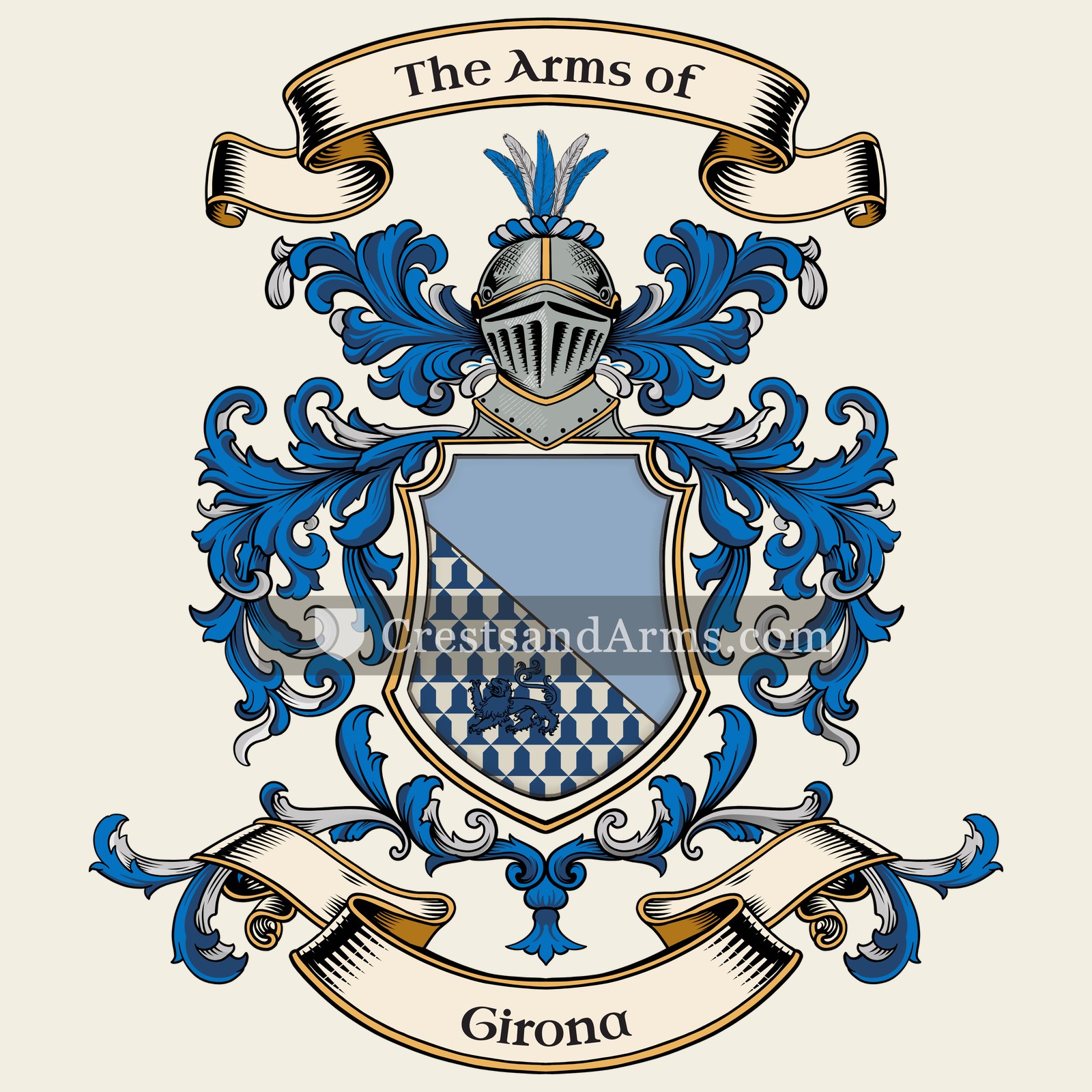 The Girona coat of arms, drawn from the recorded blazon