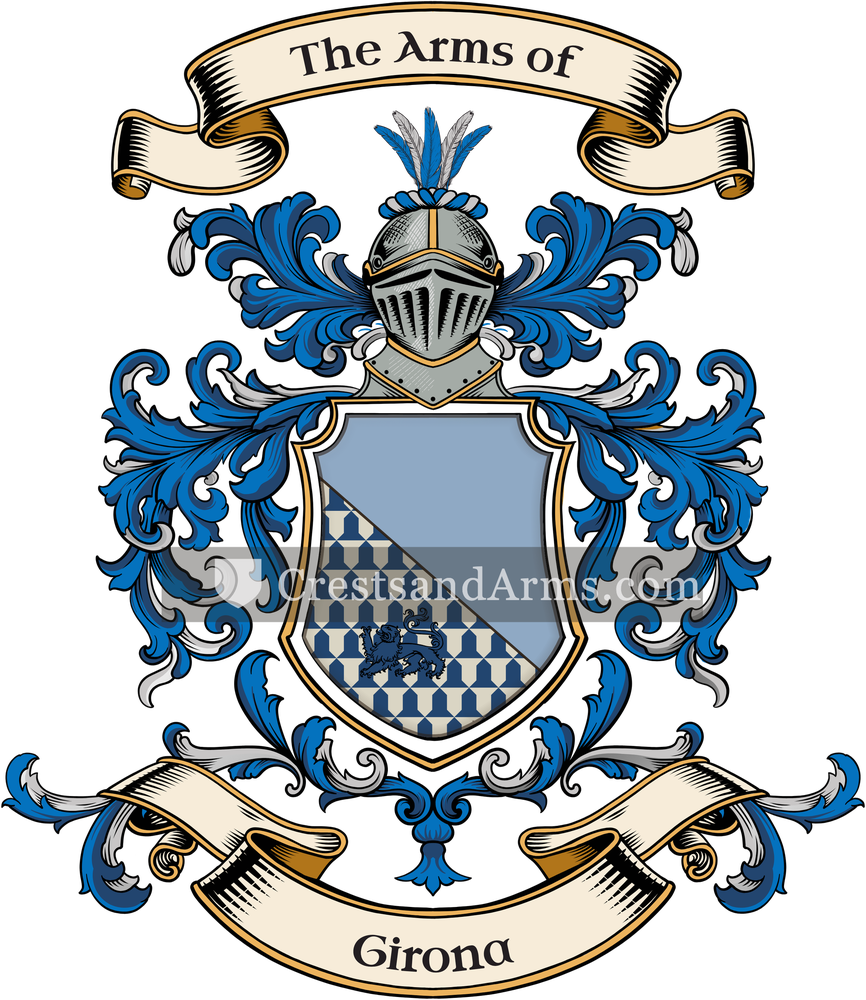 The Girona coat of arms, drawn from the recorded blazon