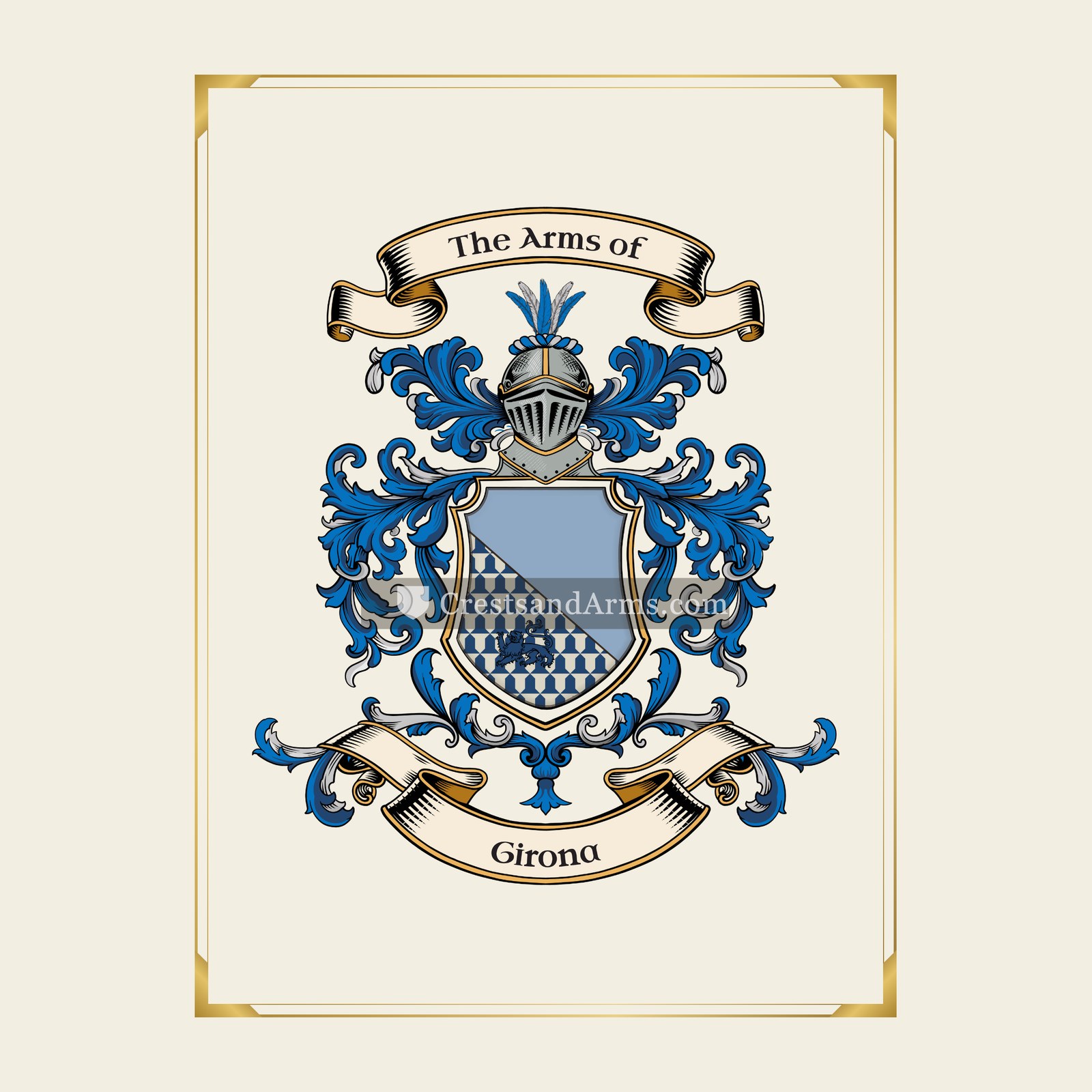With gold border