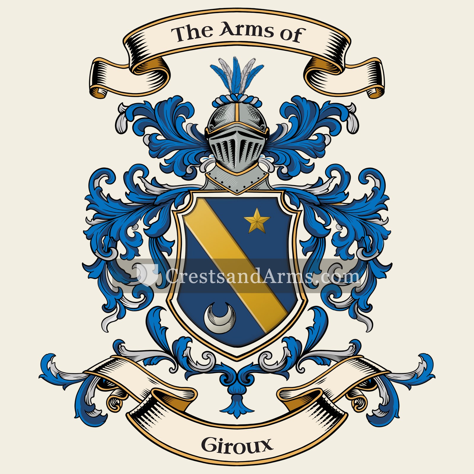 The Giroux coat of arms, drawn from the recorded blazon