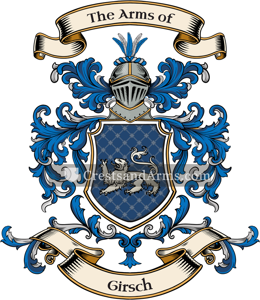 The Girsch coat of arms, drawn from the recorded blazon