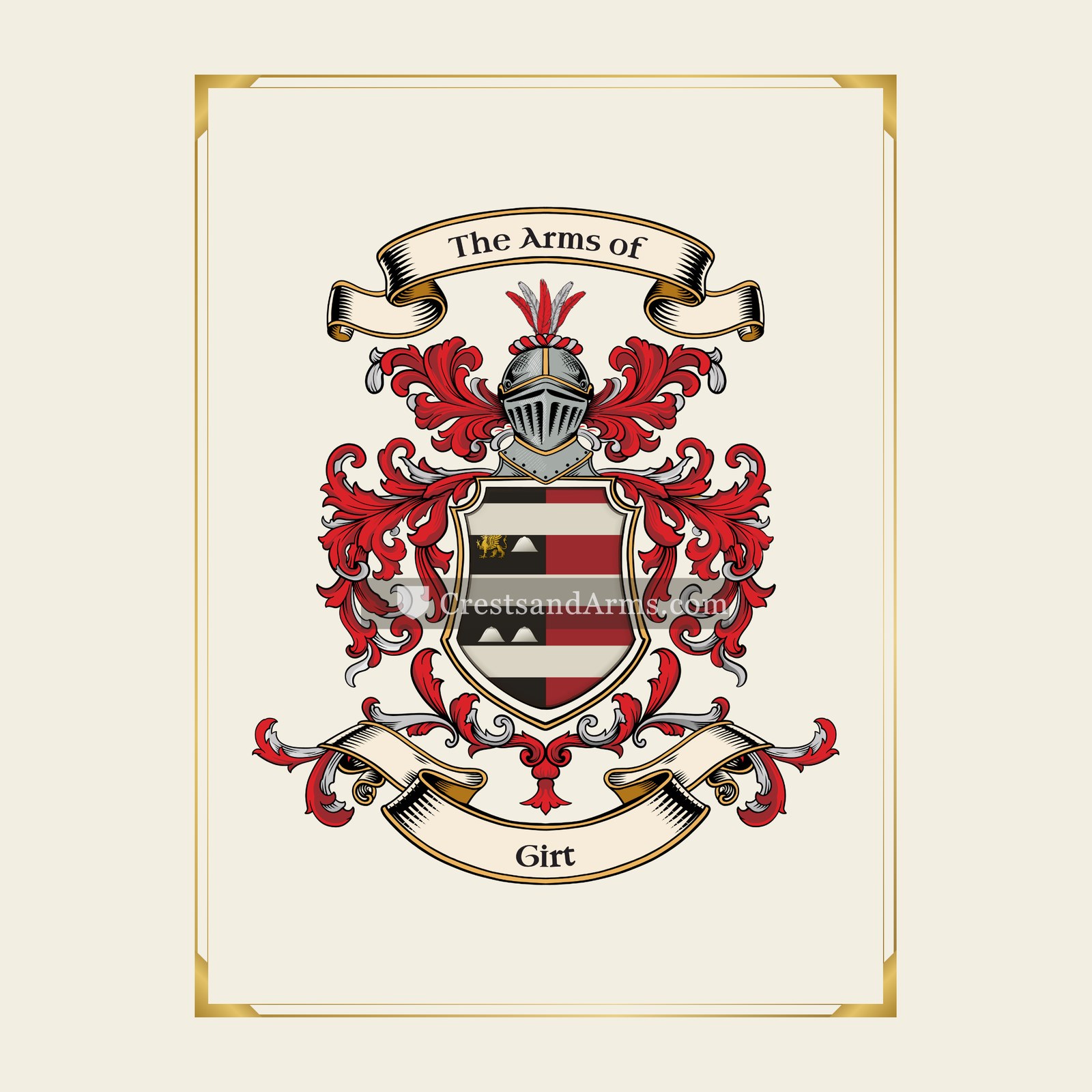 With gold border