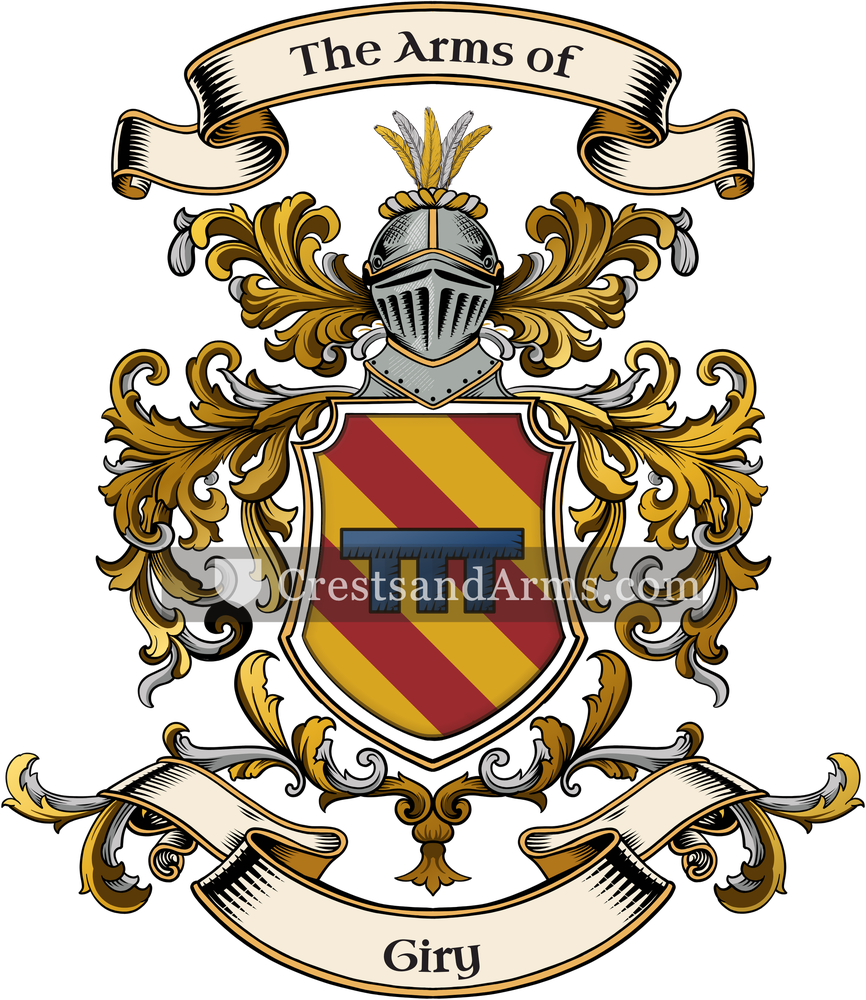 The Giry coat of arms, drawn from the recorded blazon