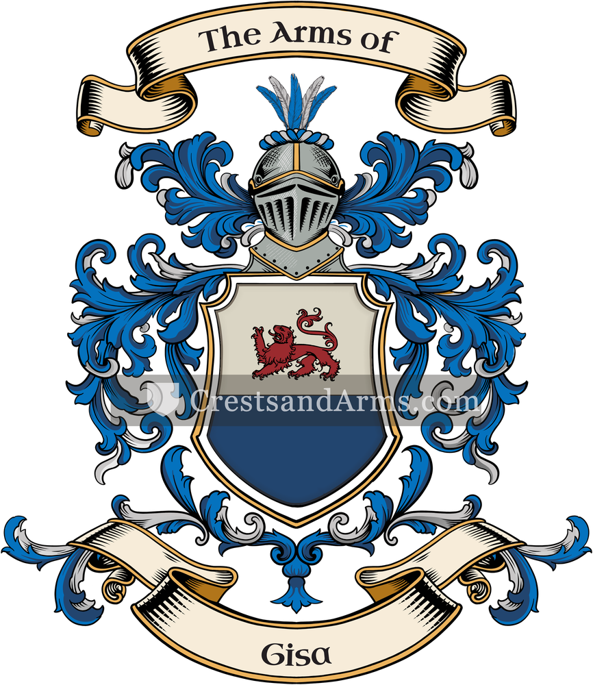 The Gisa coat of arms, drawn from the recorded blazon