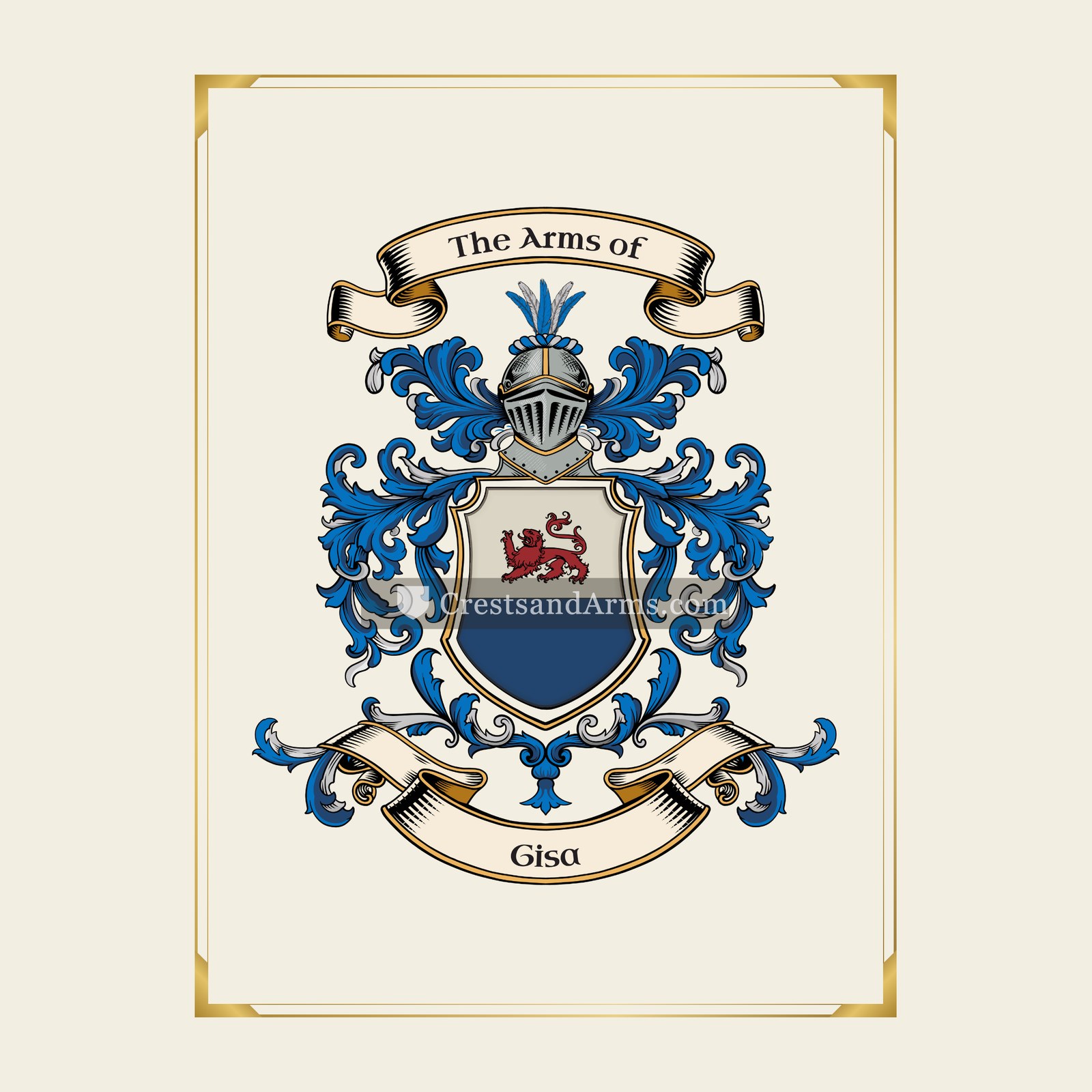 With gold border