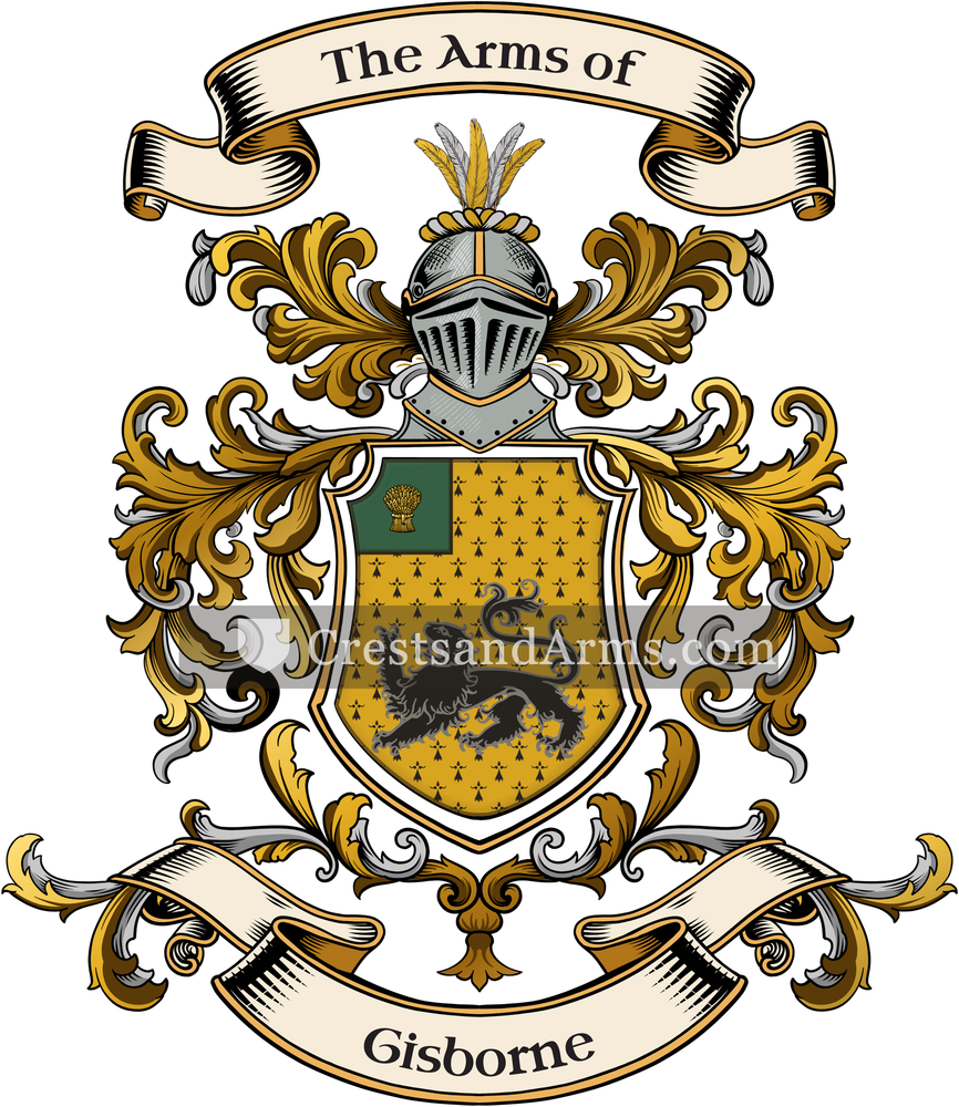 The Gisborne coat of arms, drawn from the recorded blazon