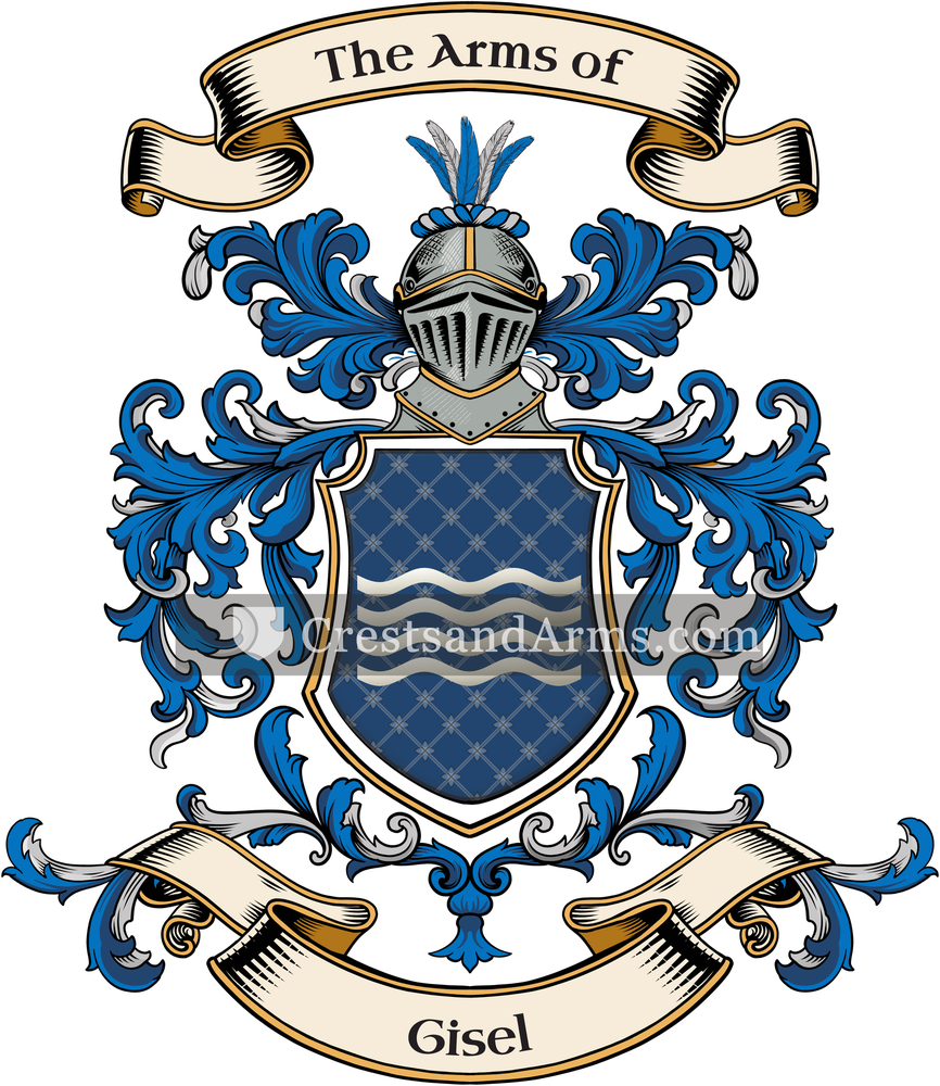 The Gisel coat of arms, drawn from the recorded blazon